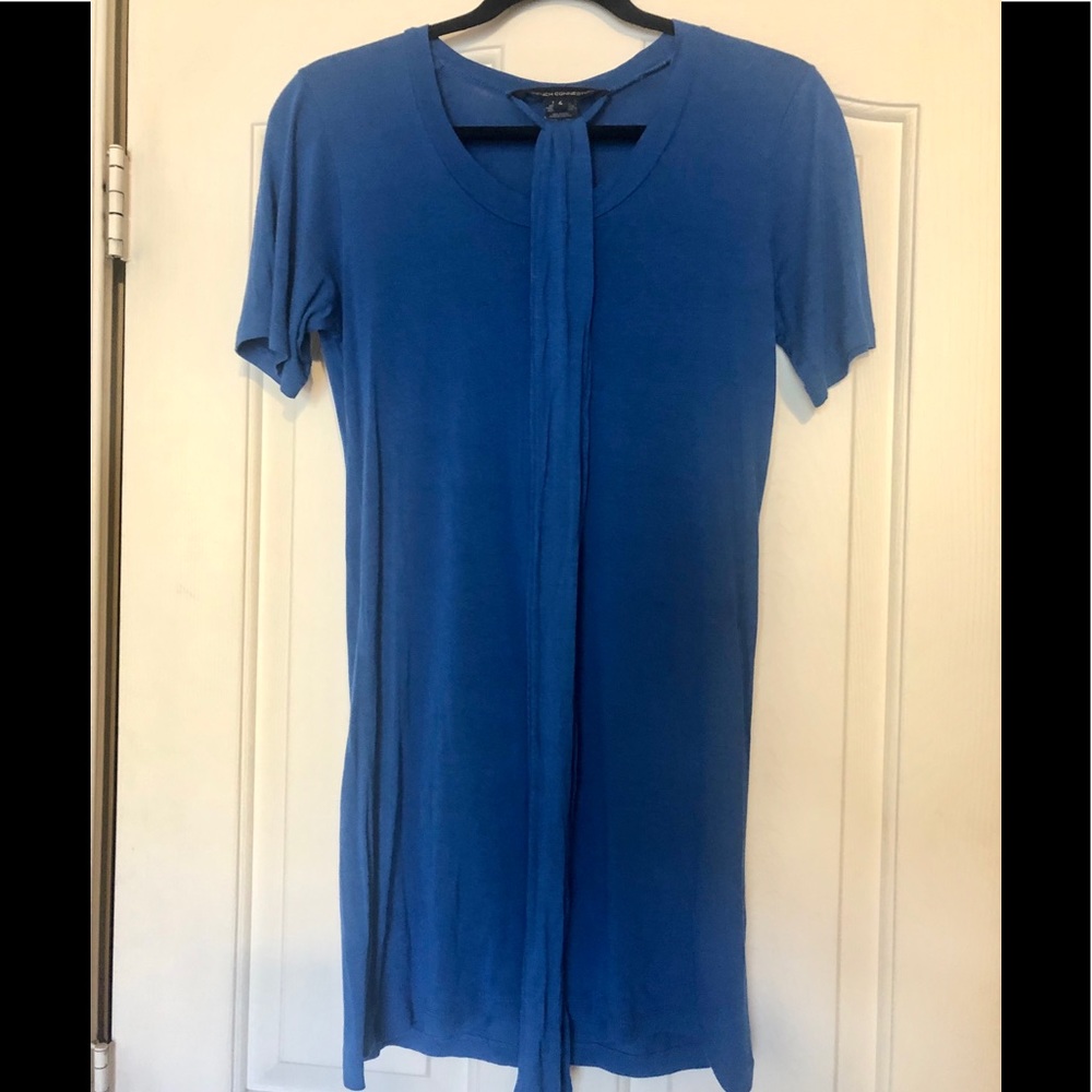 French Connection blue tunic top + waist tie